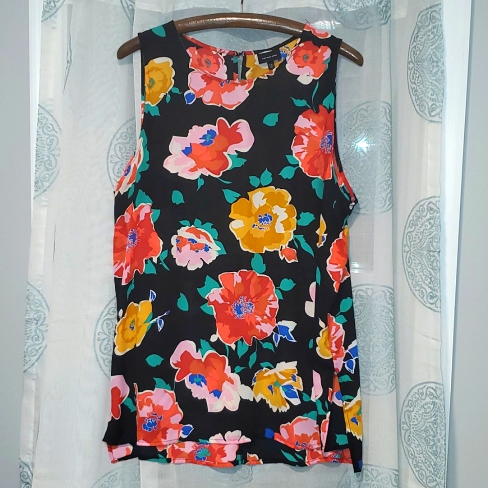 Flowy, sheer floral tank top